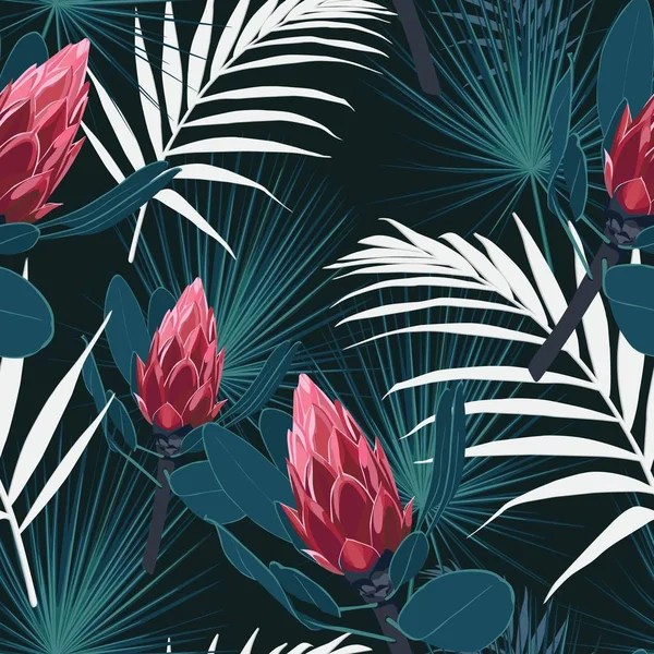 Vector Ilustración Fondo Hermoso Patrón Floral Tropical Verano — Vector de stock