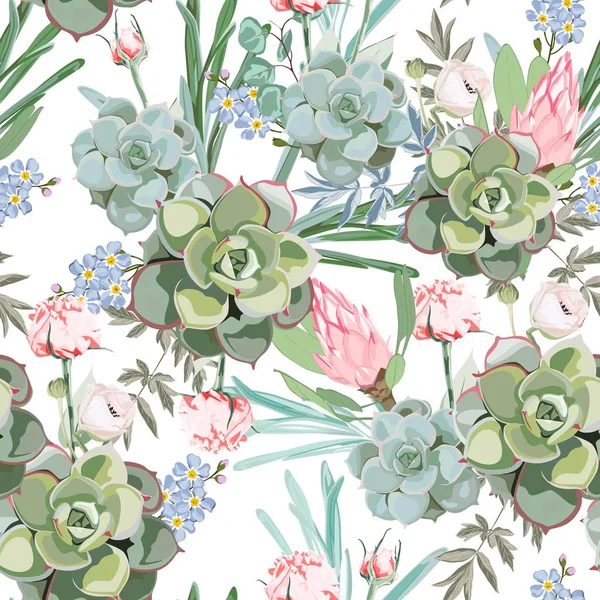Векторна Ілюстрація Красивого Фону Візерунка Квітів — стоковий вектор