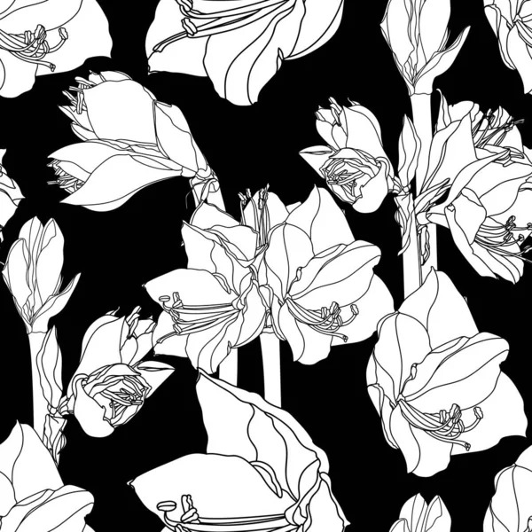 Απεικόνιση Διάνυσμα Όμορφα Λουλούδια Μοτίβο Φόντο — Διανυσματικό Αρχείο