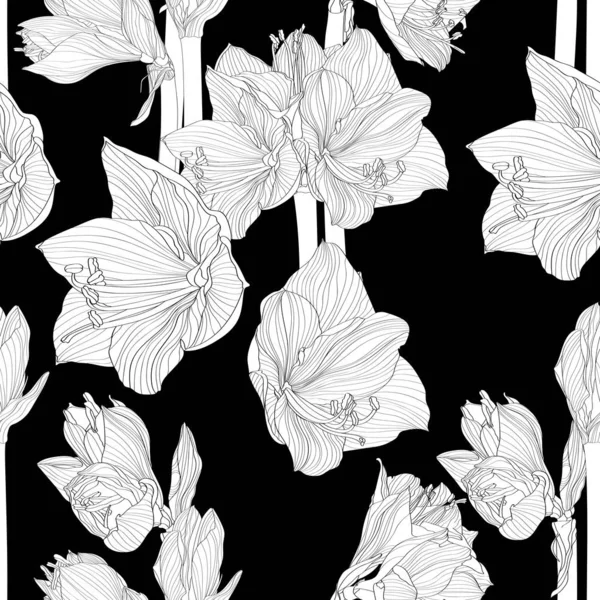 Vector Illustration Beautiful Flowers Pattern Background — Stock Vector