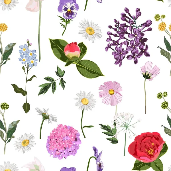 美丽花卉图案背景的矢量插图 — 图库矢量图片