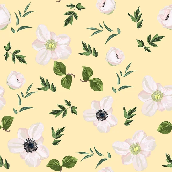 Vector Ilustración Flores Hermosas Patrón Fondo — Vector de stock