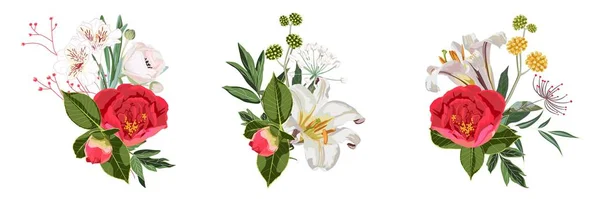 Illustration Vectorielle Magnifiques Fleurs Motif Fond — Image vectorielle