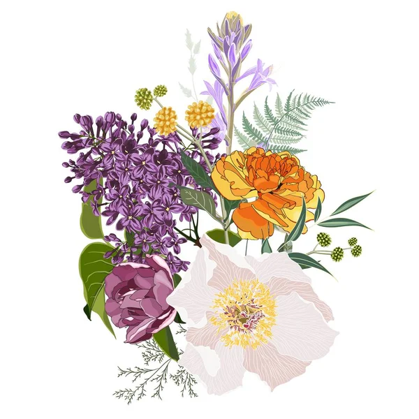 Vektor Illustration Vackra Blommor Mönster Bakgrund — Stock vektor