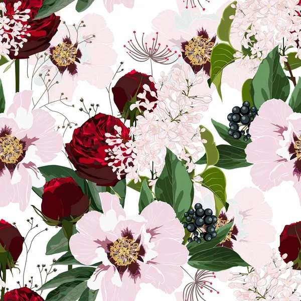 美丽花卉图案背景的矢量插图 — 图库矢量图片