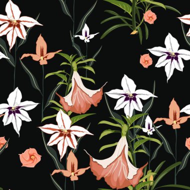 güzel çiçekler desen arka plan vektör illüstrasyon