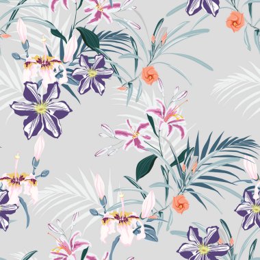 güzel çiçekler desen arka plan vektör illüstrasyon