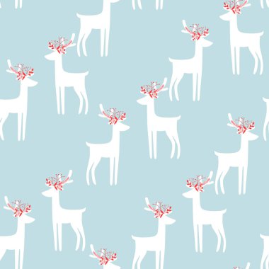 geyik ile kış şenlikli tatil kart desen vektör illüstrasyon