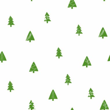 çam ağaçları ile kış şenlikli tatil kart desen vektör illüstrasyon