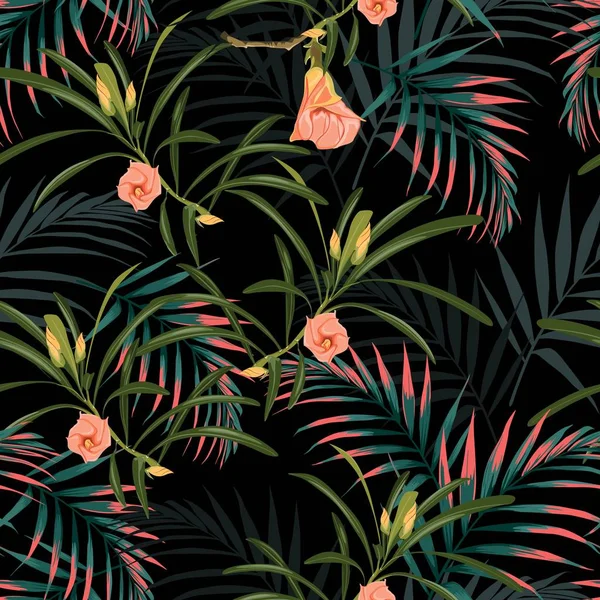 Vector Ilustración Fondo Hermoso Patrón Floral Tropical Verano — Archivo Imágenes Vectoriales