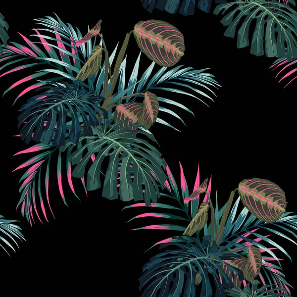 Illustration Vectorielle Beau Fond Floral Tropical Été — Image vectorielle