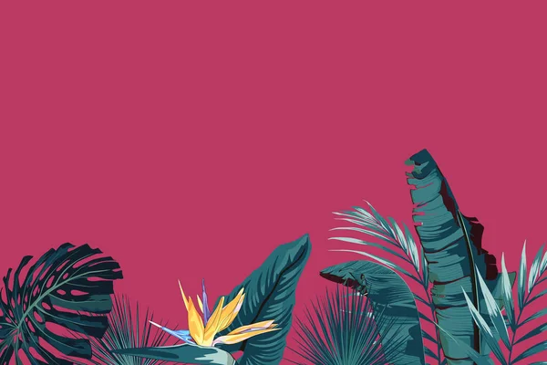 Ilustração Vetorial Verão Bonito Padrão Floral Tropical Fundo — Vetor de Stock