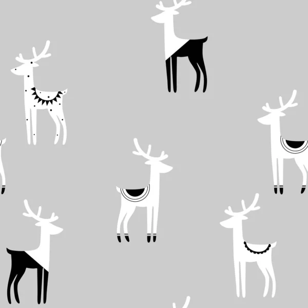 Vector Illustration Winter Festive Holidays Card Pattern Deer — Stock Vector