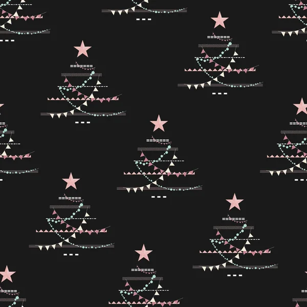 Векторная Иллюстрация Зимних Праздничных Открыток Рождественскими Елками — стоковый вектор