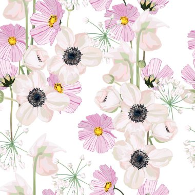 güzel çiçek desen arka plan vektör illüstrasyon