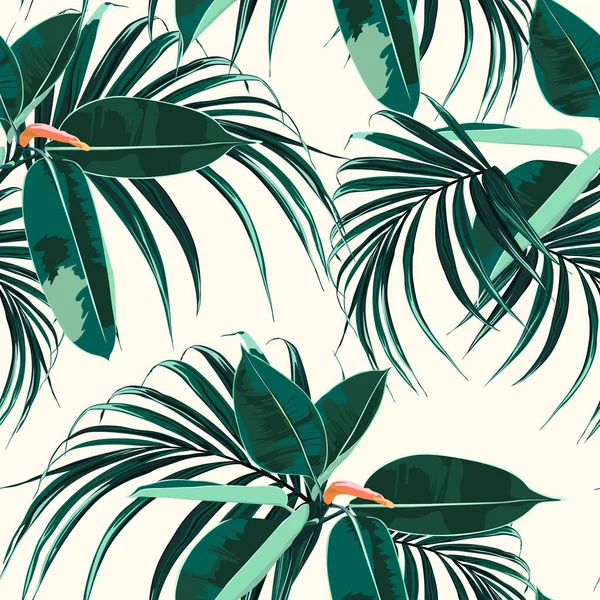 Ilustración Vectorial Fondo Patrón Floral Tropical — Vector de stock