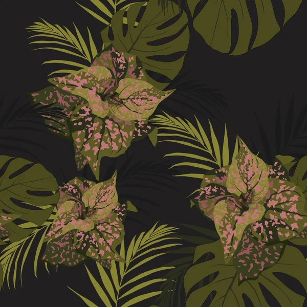 Illustration Vectorielle Motif Floral Tropical Fond — Image vectorielle