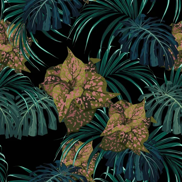 Illustration Vectorielle Motif Floral Tropical Fond — Image vectorielle