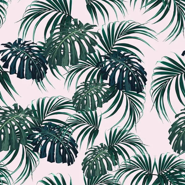 Ilustración Vectorial Fondo Patrón Floral Tropical — Archivo Imágenes Vectoriales