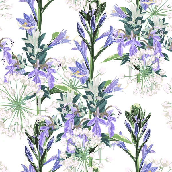 Illustration Vectorielle Beau Fond Motif Floral — Image vectorielle