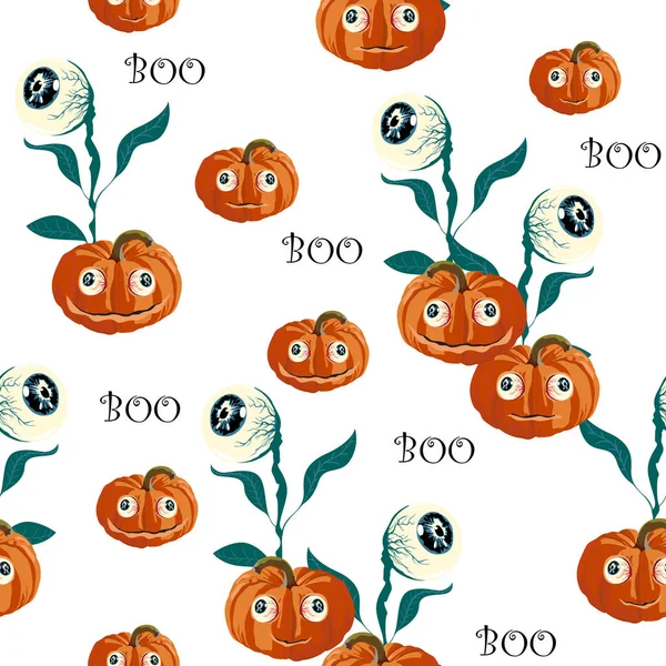 Ilustração Vetorial Fundo Padrão Halloween Brilhante — Vetor de Stock