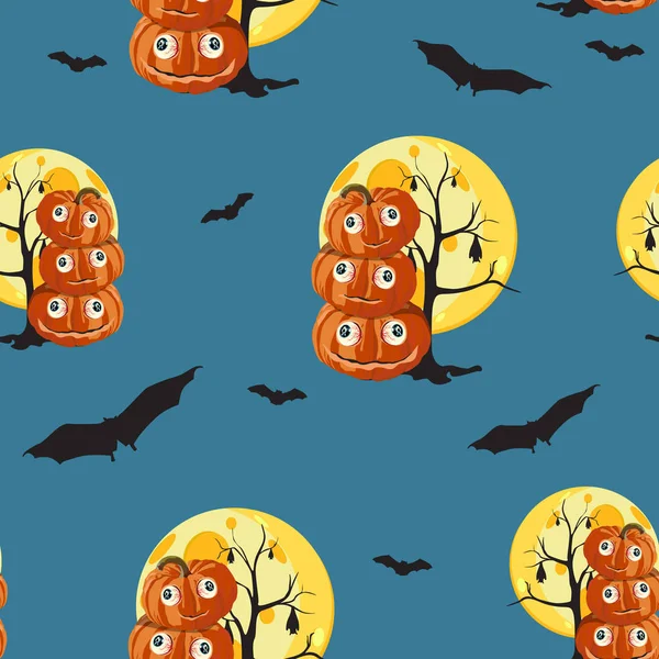 Ilustração Vetorial Fundo Padrão Halloween Brilhante — Vetor de Stock