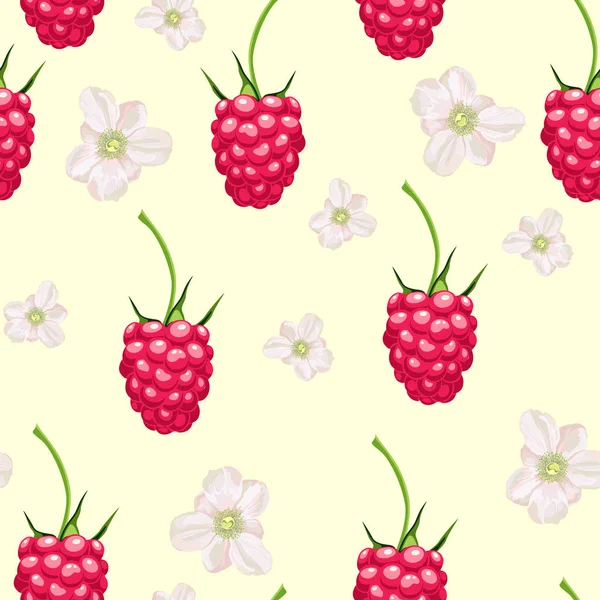 ahududu ve çiçek desen vektör illüstrasyon