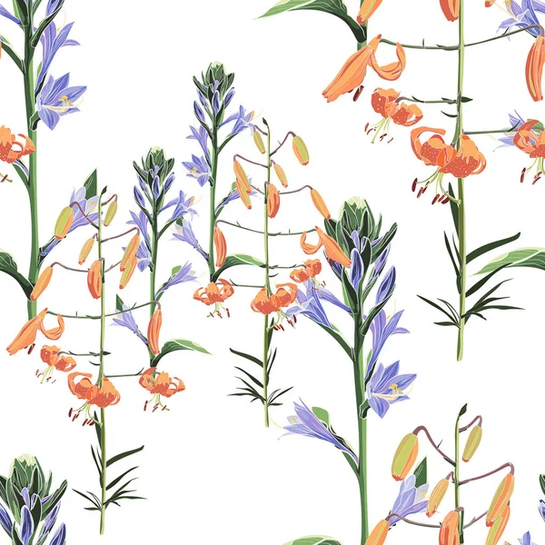 Illustration Vectorielle Beau Fond Motif Floral — Image vectorielle