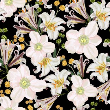 güzel çiçek desen arka plan vektör illüstrasyon