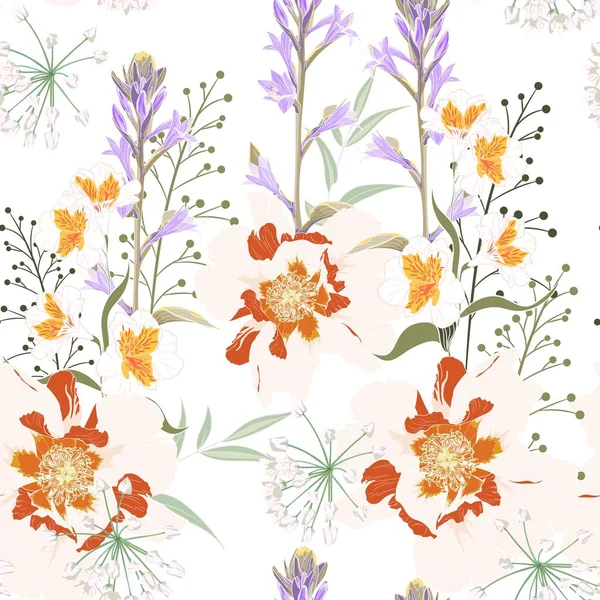 美丽的花卉图案背景的矢量插图 — 图库矢量图片