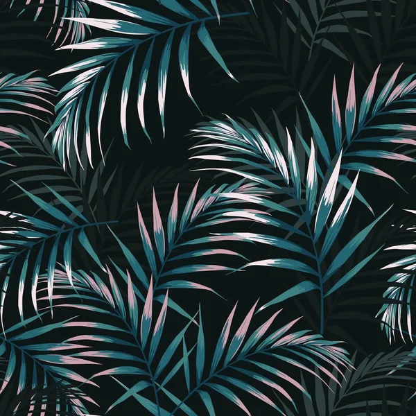 Ilustración Vectorial Fondo Patrón Floral Tropical — Archivo Imágenes Vectoriales