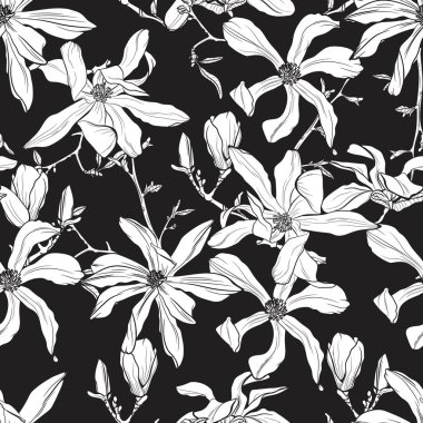 güzel manolya desen arka plan vektör illüstrasyon