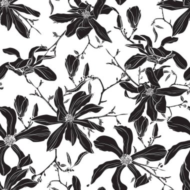 güzel manolya desen arka plan vektör illüstrasyon