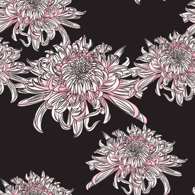 güzel krizantem desen arka plan vektör illüstrasyon 