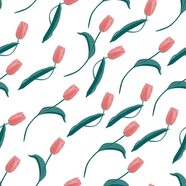 Modèle Tulipes Style Aquarelle Journée Internationale Femme Pour Design Carte — Image vectorielle
