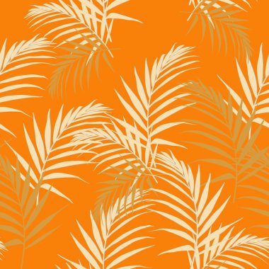 Tropikal tarzda palmiye yapraklarıel çizilmiş dokular ile Yaratıcı çiçek arka plan
