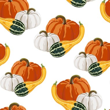 Sevimli dikişsiz sonbahar kabak deseni.