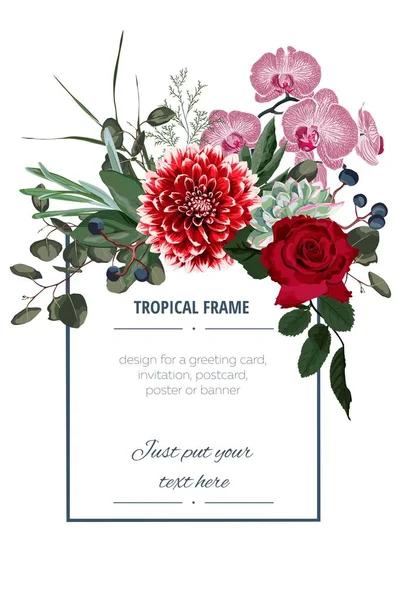 Bröllop Inbjudan Blommig Bjuda Tack Rsvp Moderna Kort Design Rosa — Stock vektor