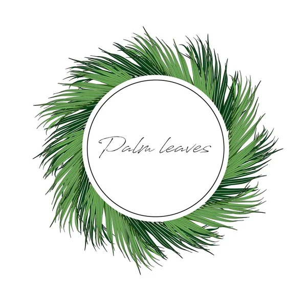Bannière Vente Florale Été Modèle Tropical Avec Feuilles Palmier Fond — Image vectorielle