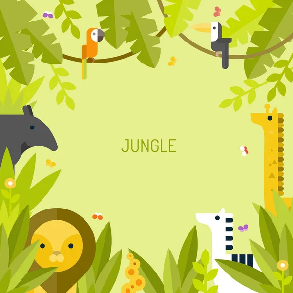 Beautiful tropical background.. Jungle. — Stock Vector