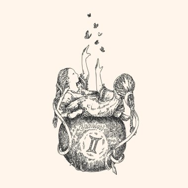 Vintage burcu. Ikizler.