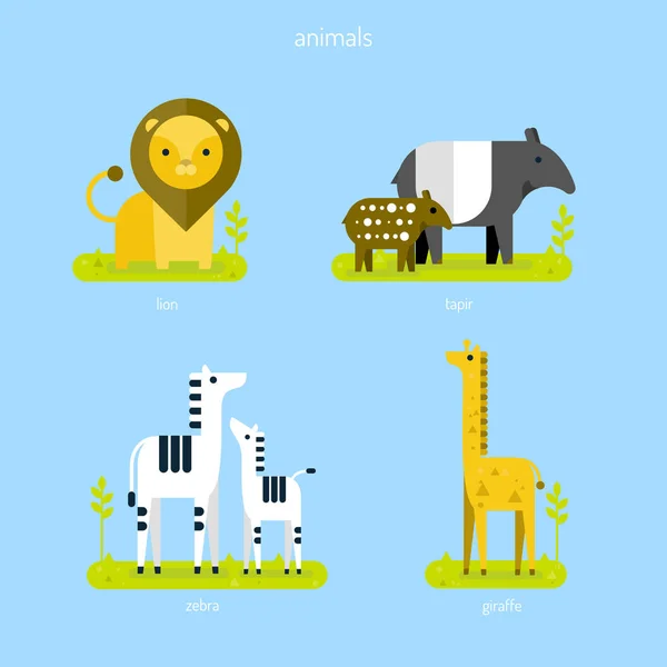 Ensemble d'animaux. — Image vectorielle
