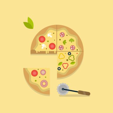İtalyan pizzası. Dört tatlar. 