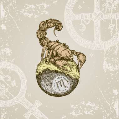 Vintage burcu. Akrep. 