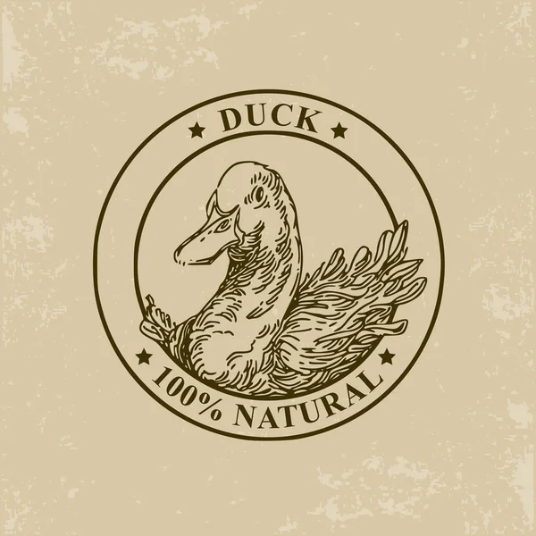 Duck farm label. — Stock Vector