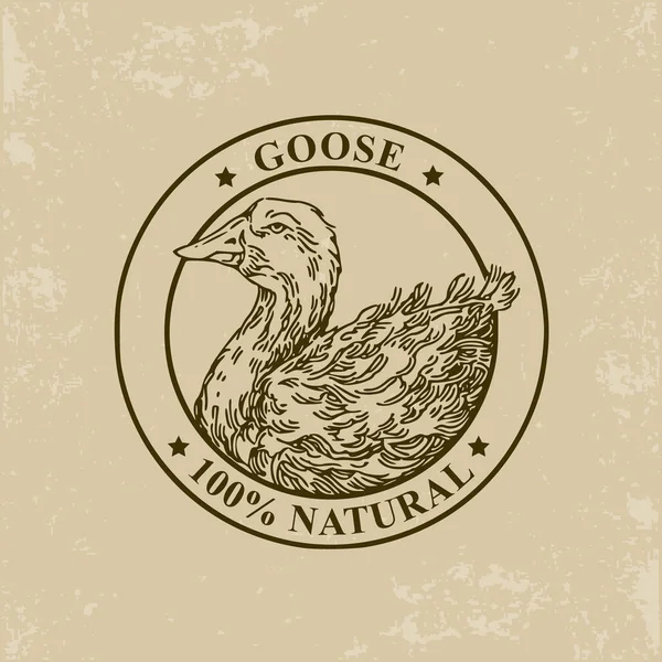 Goose  farm label. — Stock Vector