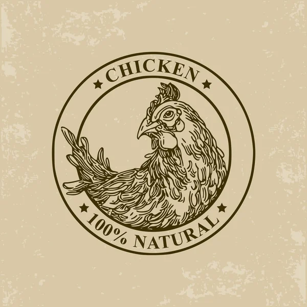 Etiqueta de granja de pollo . — Vector de stock