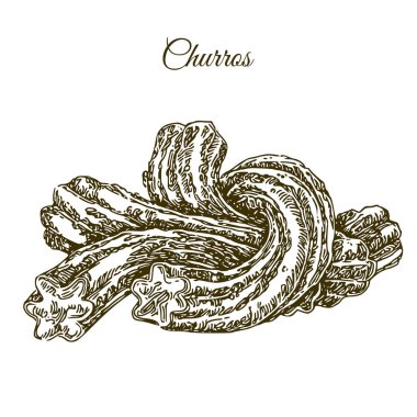 Delicious churros.  clipart