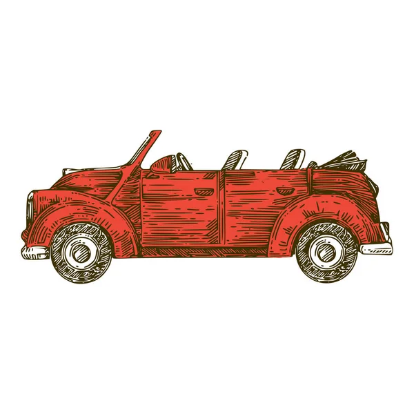 Vintage red car. — Stock Vector