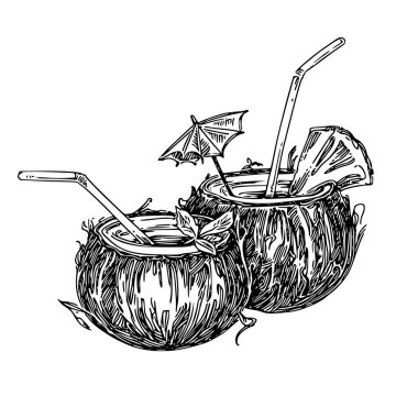 hindistan cevizi pina colada kokteyl. 